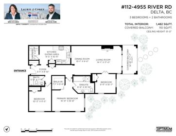 Aerial View of 112 4955 River Road, Delta, BC