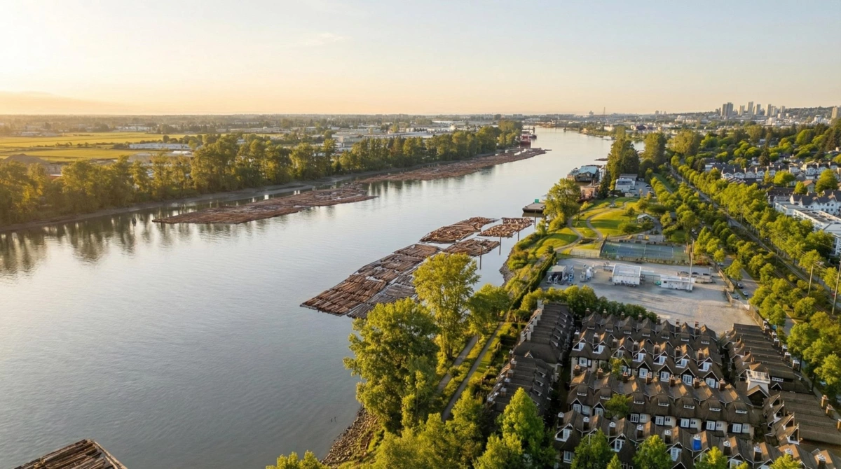 Aerial View of 212 8450 Jellicoe Street, Vancouver, BC