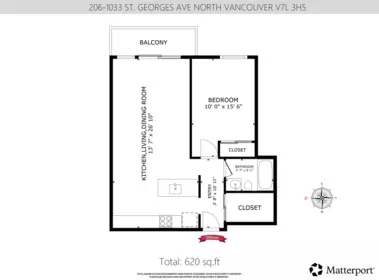 Powder Room Photo of 206 1033 St. Georges Avenue, North Vancouver, BC
