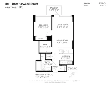 Aerial View of 606 1009 Harwood Street, Vancouver, BC