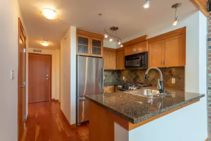 Kitchen Island Photo of 217 10 Renaissance Square, New Westminster, BC