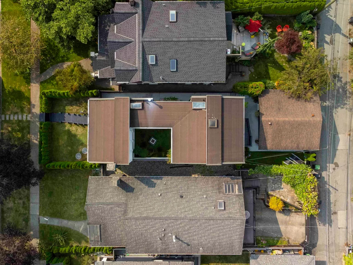 Aerial View of 4615 W 7th Avenue, Vancouver, BC