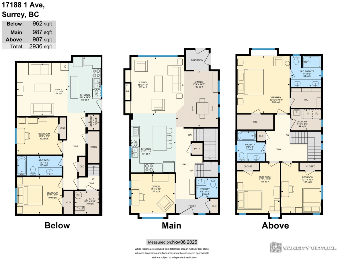 Aerial View of 17188 1 Avenue, Surrey, BC