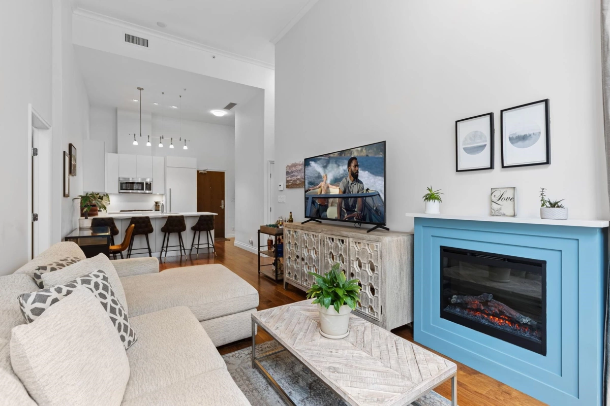 Living Room Photo of 104 199 Victory Ship Way, North Vancouver, BC