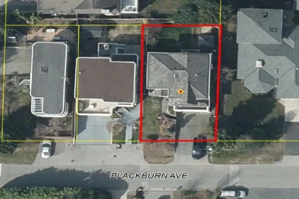 Aerial View of 14027 Blackburn Avenue, White Rock, BC