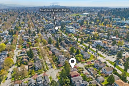 Aerial View of 706 W 24th Avenue, Vancouver, BC