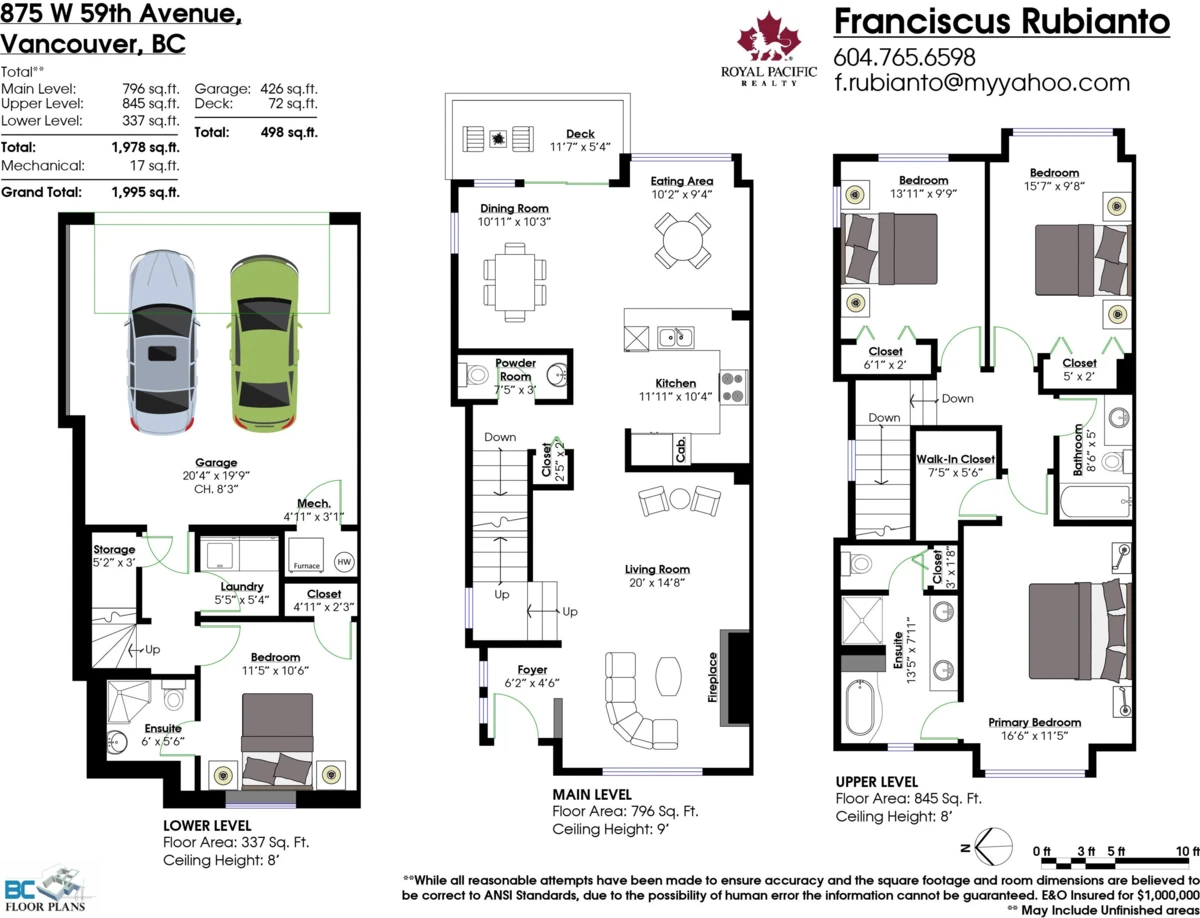 Exterior Rear Photo of 875 W 59th Avenue, Vancouver, BC