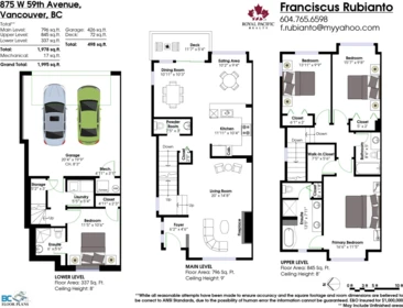 875 W 59th Avenue, Vancouver, BC, Vancouver — Townhouse for sale