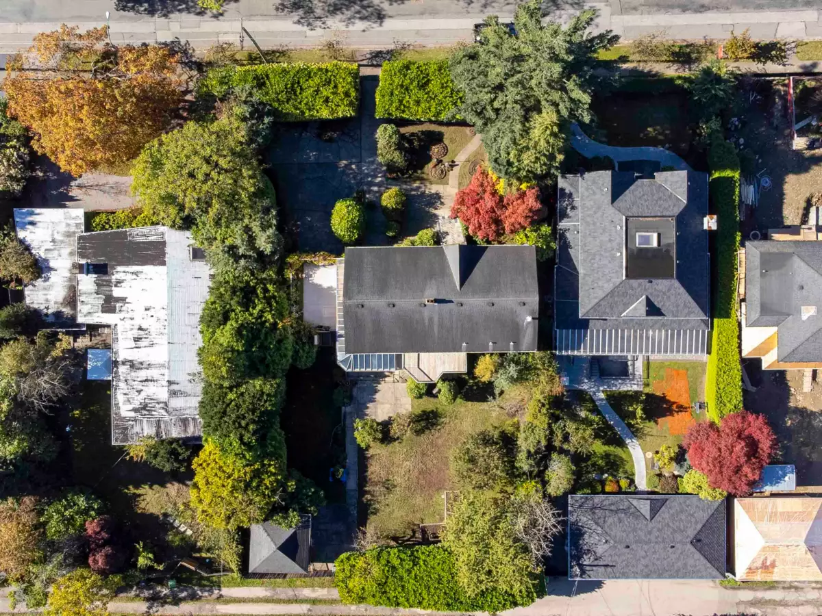 Aerial View of 5950 Macdonald Street, Vancouver, BC