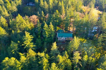 Aerial View of 1684 Whitesails Drive, Bowen Island, BC