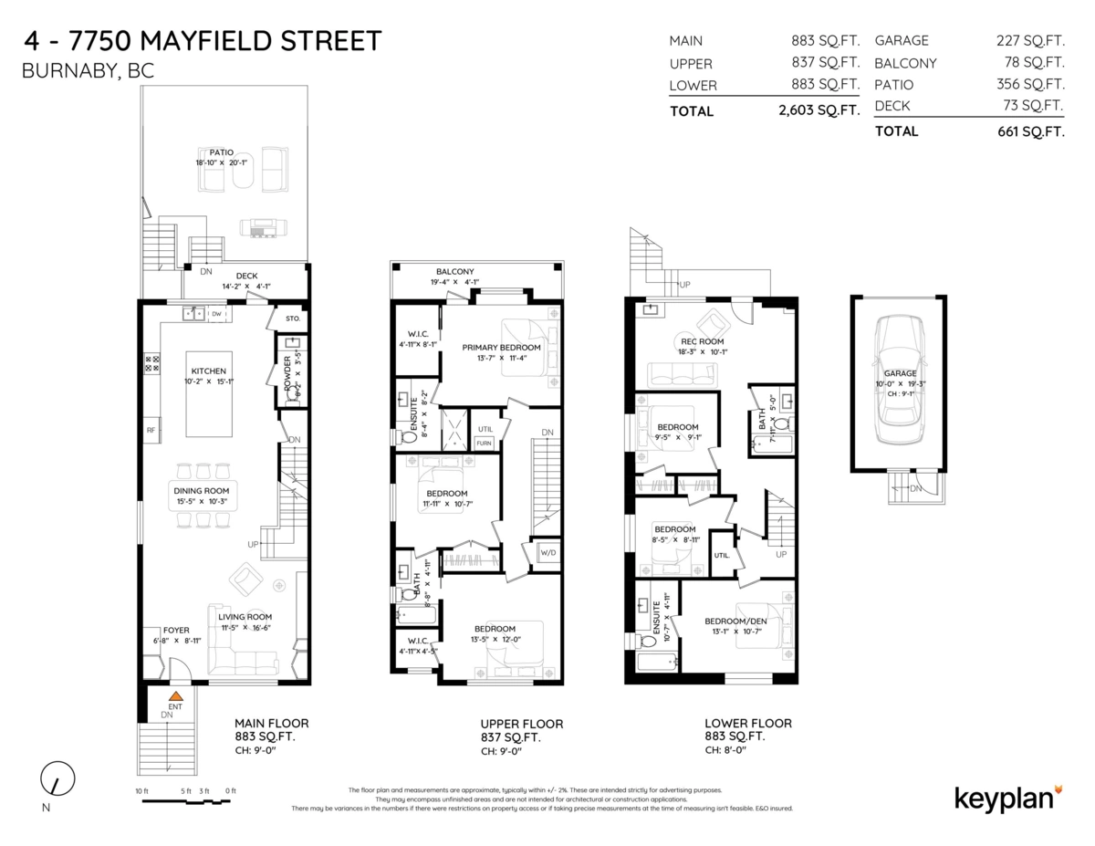 Living Room Photo of 4 7750 Mayfield Street, Burnaby, BC