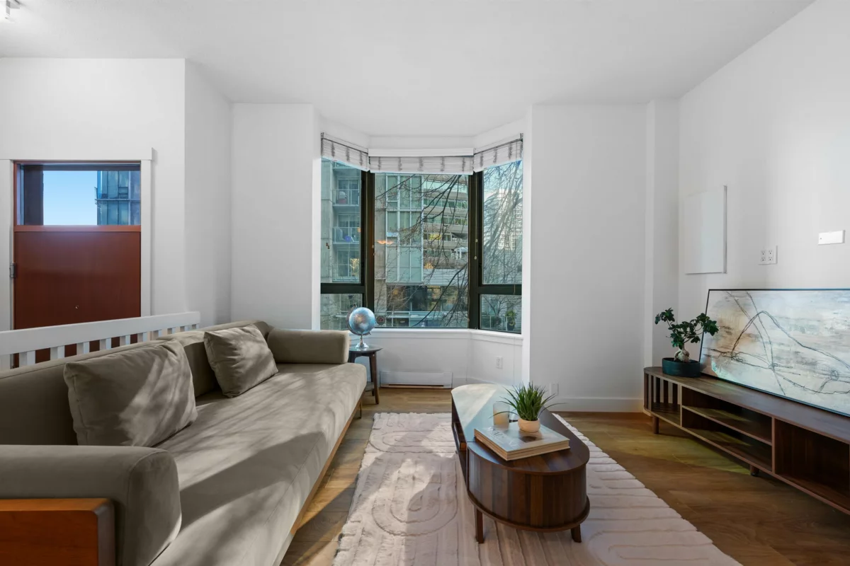 Exterior Rear Photo of 203 1238 Melville Street, Vancouver, BC