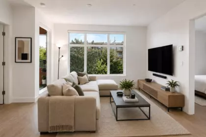 Living Room Photo of 203 747 E 3rd Street, North Vancouver, BC
