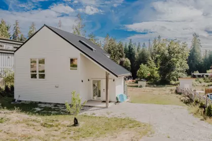 Aerial View of 3477 Spruce Road, Roberts Creek, BC