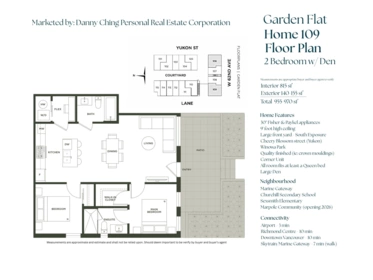109 7789 Yukon Street, Vancouver, BC, Marpole — 2 bed apartment/condo for sale