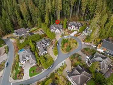 Aerial View of 128 Deerview Lane, Anmore, BC