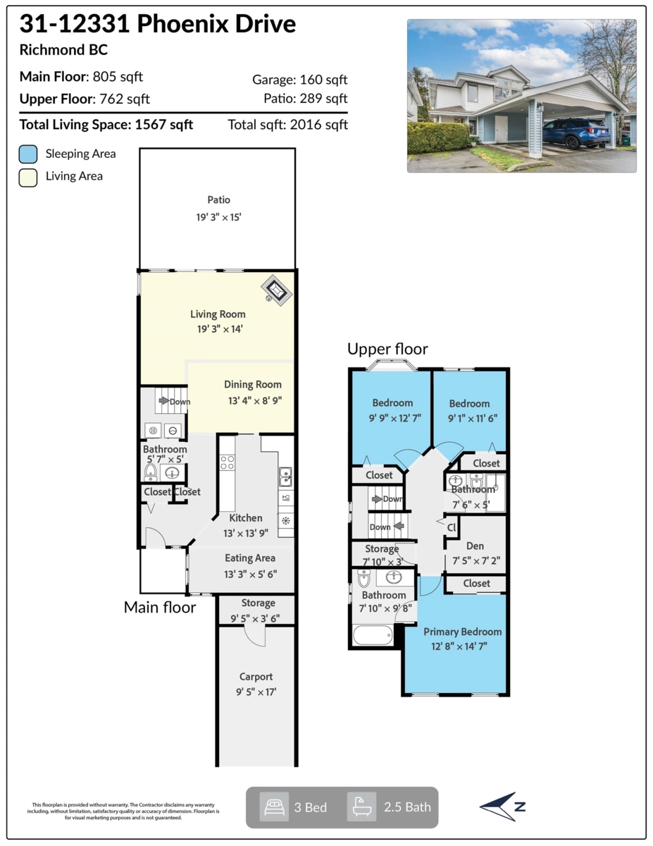 Aerial View of 31 12331 Phoenix Drive, Richmond, BC