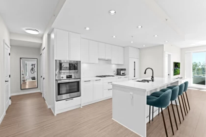 Front exterior of 508 3198 Riverwalk Avenue, Vancouver, BC