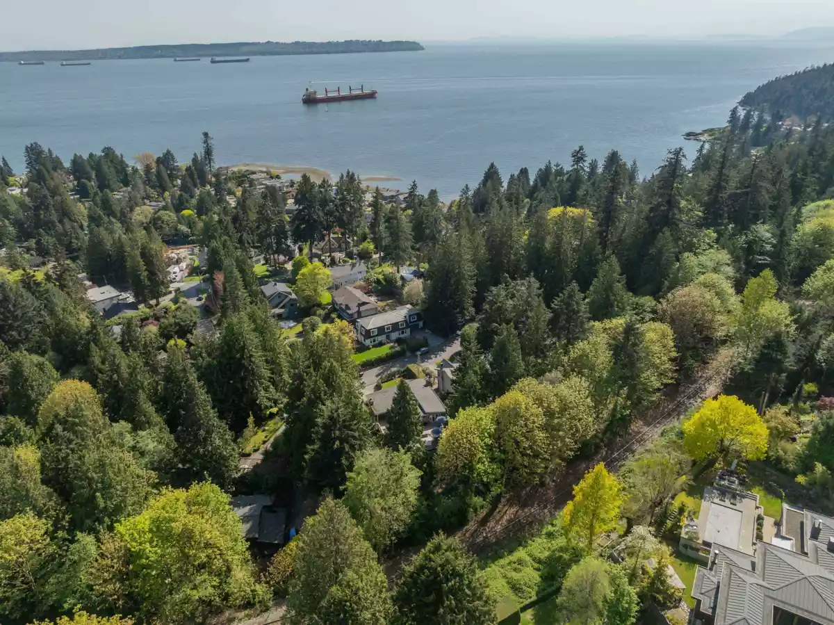 Aerial View of 4445 Stone Court, West Vancouver, BC