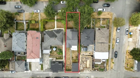 Aerial View of 966 E 64th Avenue, Vancouver, BC