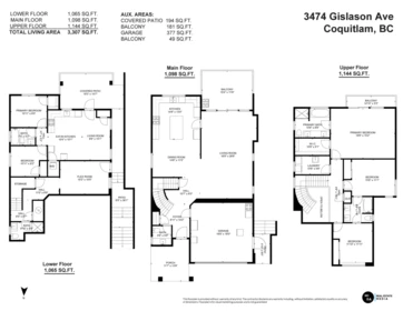 Aerial View of 3474 Gislason Avenue, Coquitlam, BC