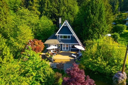 Aerial View of 1177 Adams Road, Bowen Island, BC