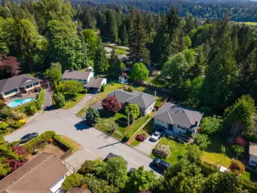 Aerial View of 1256 Eastview Road, North Vancouver, BC