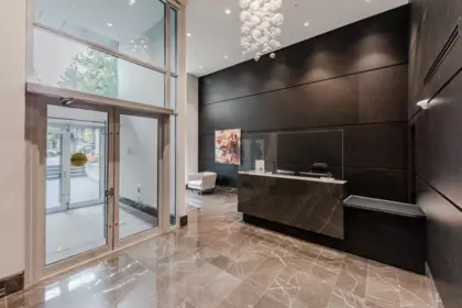 Living Room Photo of 903 7228 Adera Street, Vancouver, BC