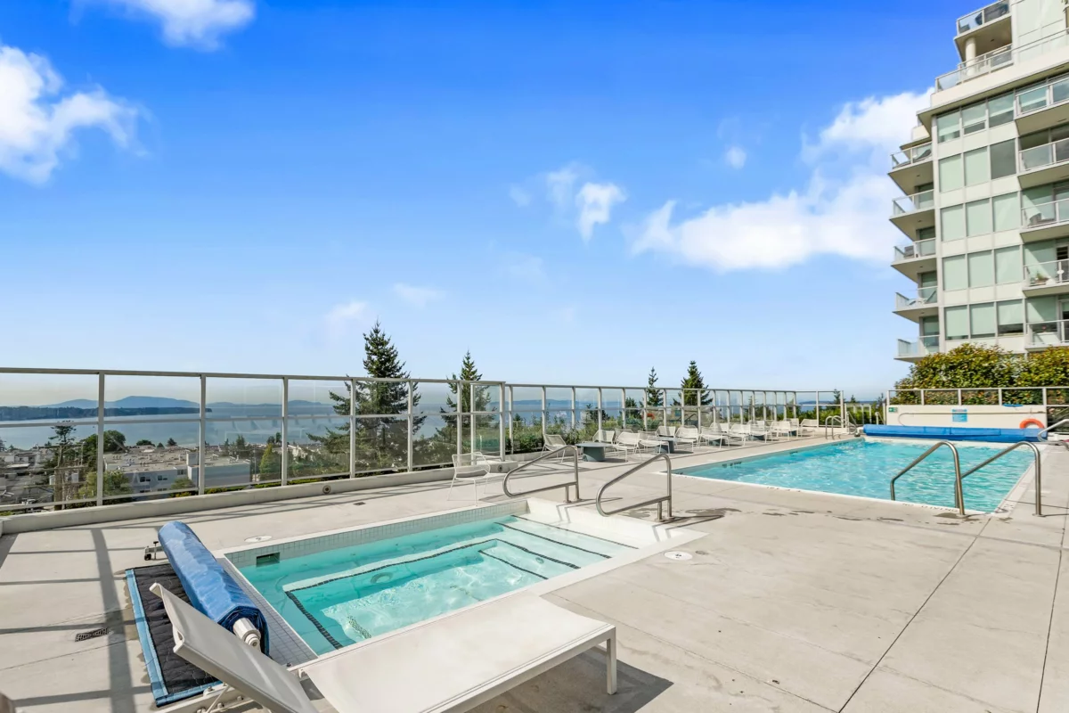 Aerial View of 601 1441 Johnston Road, White Rock, BC