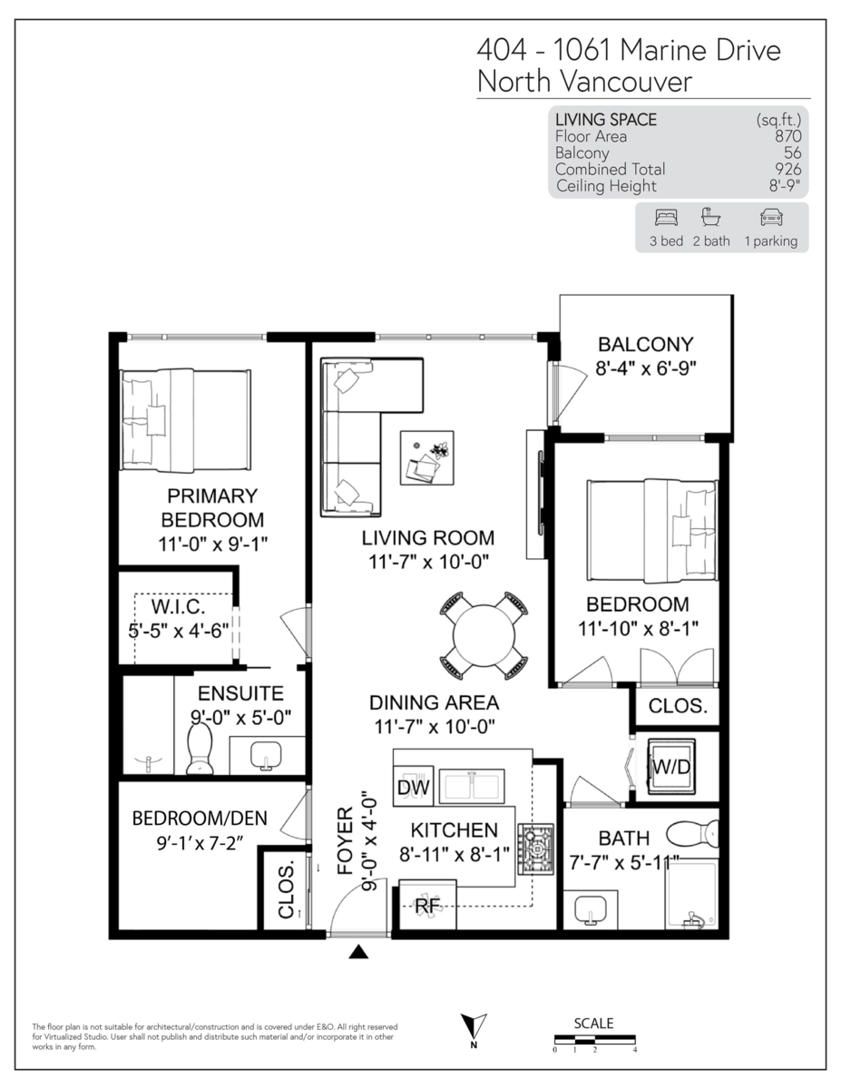 Outdoor Patio Photo of 404 1061 Marine Drive, North Vancouver, BC