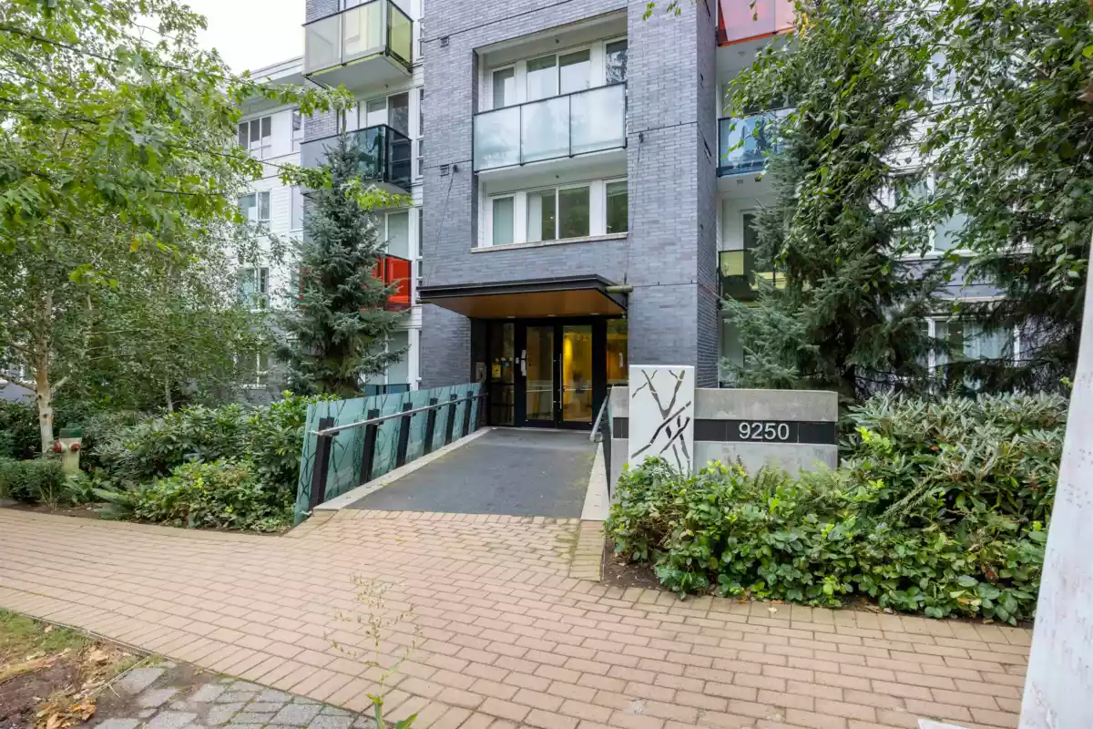 Exterior Rear Photo of 201 9250 University High Street, Burnaby, BC