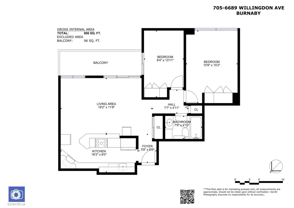 Exterior Rear Photo of 705 6689 Willingdon Avenue, Burnaby, BC