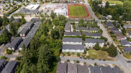 Aerial View of 17 8747 162 Street, Surrey, BC
