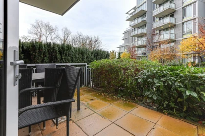 Outdoor Patio Photo of 108 3188 Riverwalk Avenue, Vancouver, BC